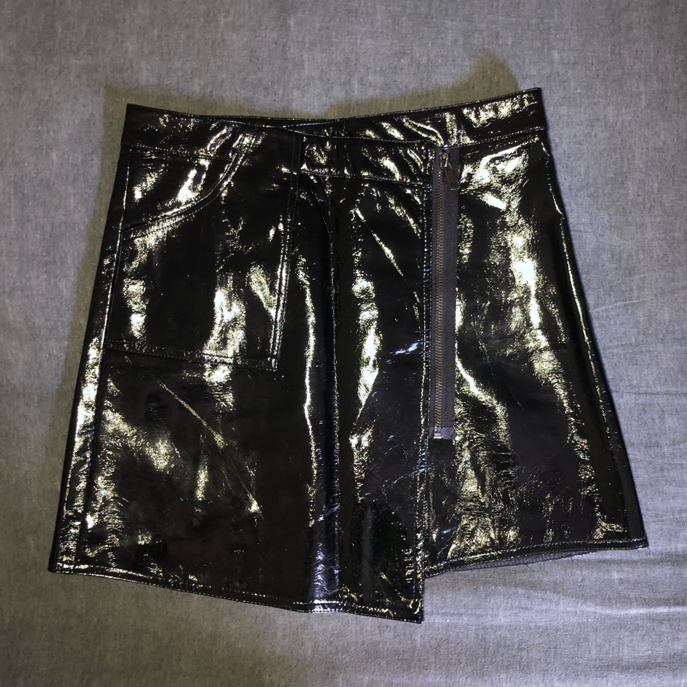 Black leather skirt